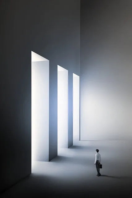 Moderne Geometriske Arkitektoniske Landskaps Veggkunst Fine Art Lerret Utskrifter Bilder For Studio Hjemme Kontor Entré Inspirerende Kunst Dekor | Skanto