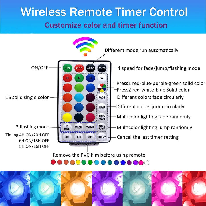 Skanto | RGB Rose Flower Tree Lights 24LED USB Batteri Bordlampe Fairy Natt Lys Hjem Fest Jul Bryllup Soveroms Dekorasjon Gave