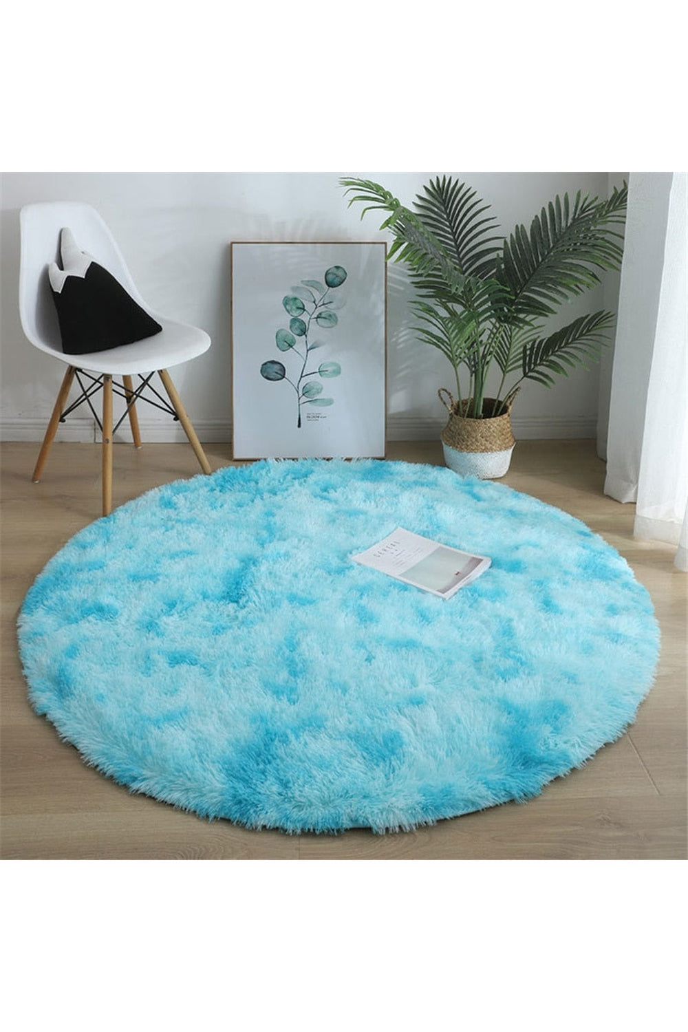 Myk Fluffy Rund Teppe