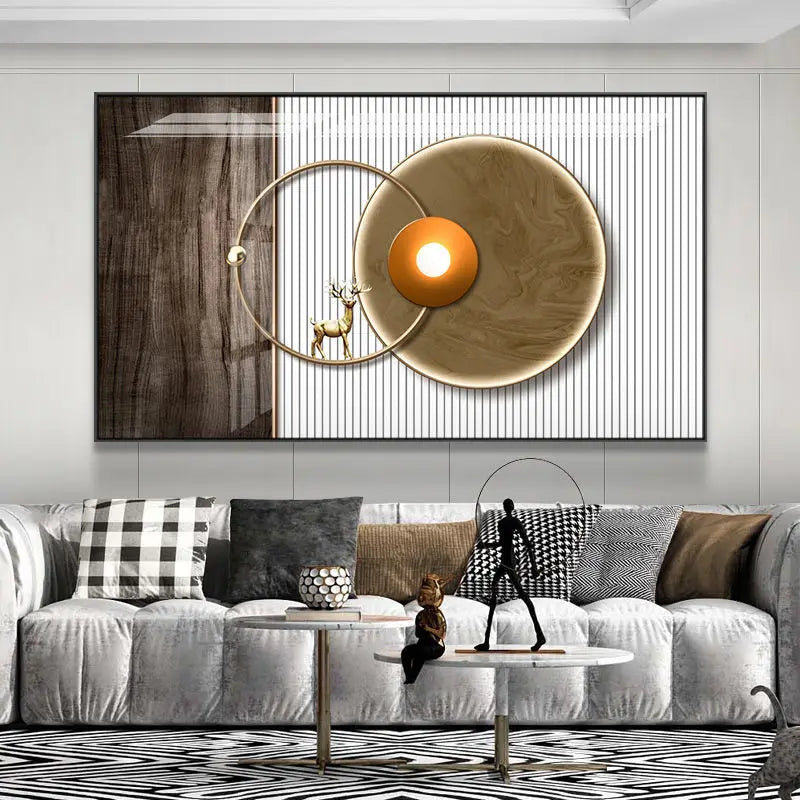 Moderne Estetikk Abstrakt Sol & Måne Veggkunsts Fine Art Lerretsutskrifter Bilder For Luksus Loft Stue Spisestue Livsstil Kunst Dekor | Skanto