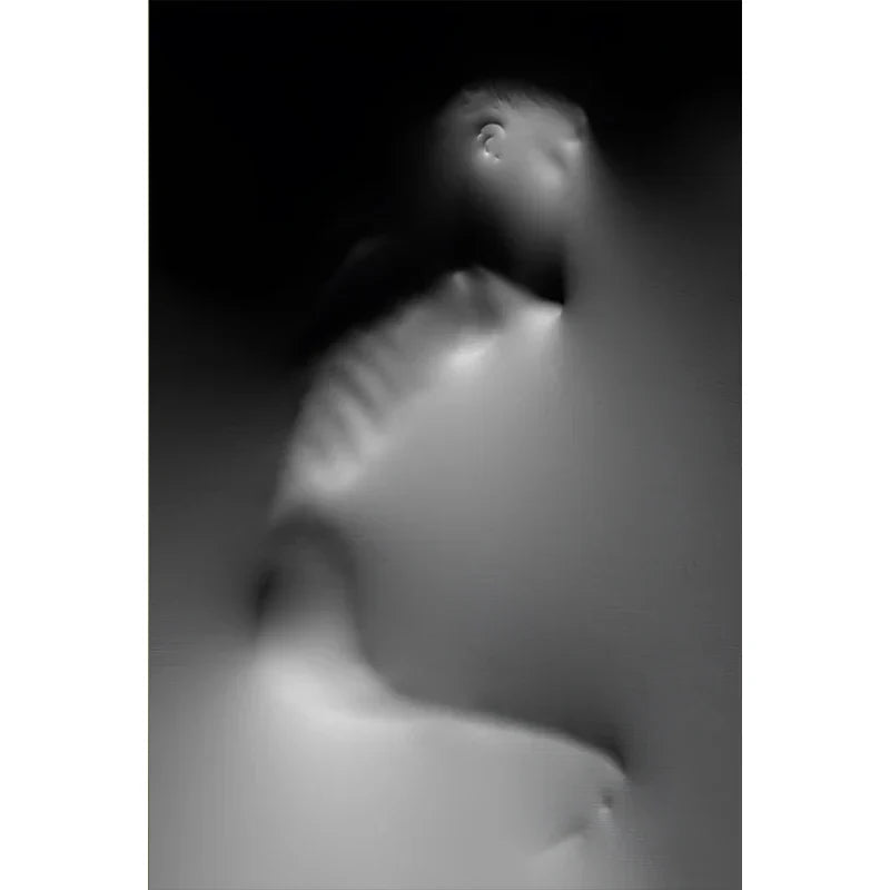 Moderne Kunst Abstrakte Spøkelsesaktige Figurer I Veggen Lerret Utskrifter Svart Hvit Vegg Kunst Plakater Bilder For Stue Soverom Kunst Dekor | Skanto