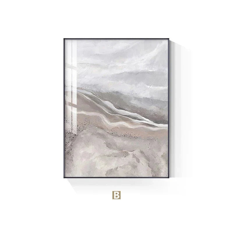 Nøytrale nyanser Rosa Abstrakt Havstrand Veggkunst Fine Art Lerret Trykk Minimalistiske Bilder For Stue Soveroms Kunst Dekor | Skanto
