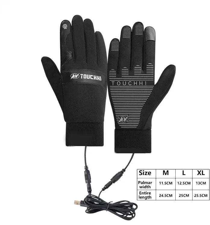 Skanto | ThermaGlide USB oppvarmede hansker | Vanntett & Touchscreen-kompatible | Vinterhansker for ski, motocross & utendørs