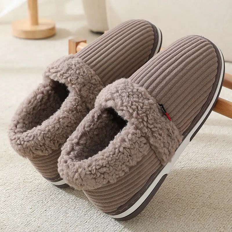 Skanto | Nordhavn | Vinter Kose Husholdningsk slippers for Par | Fluffy Bomullss slippers med Hælpolstring | Rutsjefri, Varme & Myke – Kvinner & Menn Husholdningsk slippers