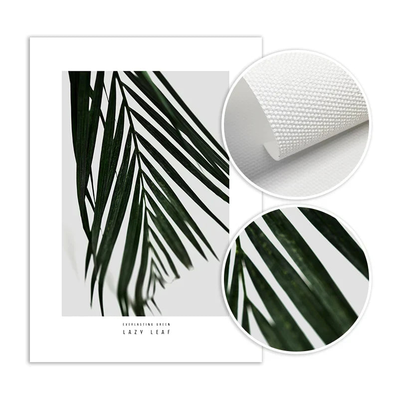 Minimalistiske Grønne Blader Moderne Botaniske Eksemplar Veggkunst Kunstneriske Lerretsutskrifter Galleri Veggbilder For Stue Spisestue Kunst Dekor | Skanto