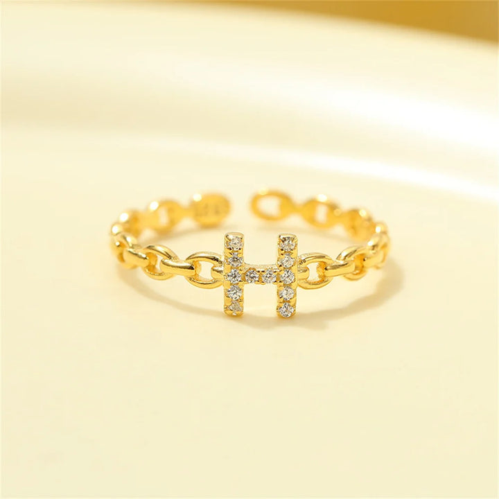 Skanto | Delikat Diamant Bokstav Initial Ring
