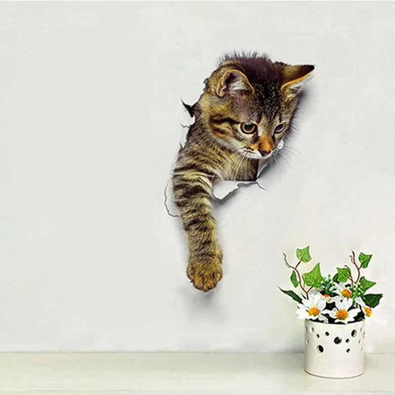 3D Toalettbeskyttelse Katt klistremerker | Skanto