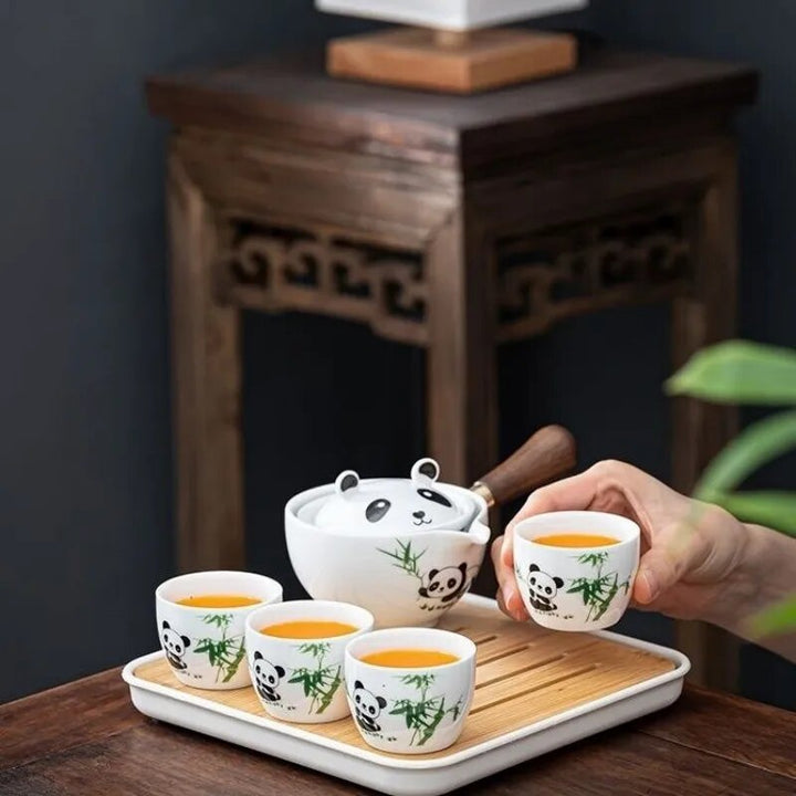 Skanto | Panda Spin Rotating Tea Set