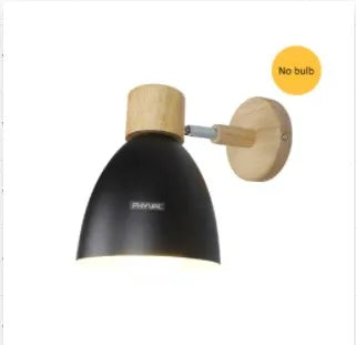 Skanto | LumoNord Macaron Vegglampe | Tre & Metall | 90° Svingbart Lyskildehode | Skandinavisk Design | E27 Sokkel (uten pære)