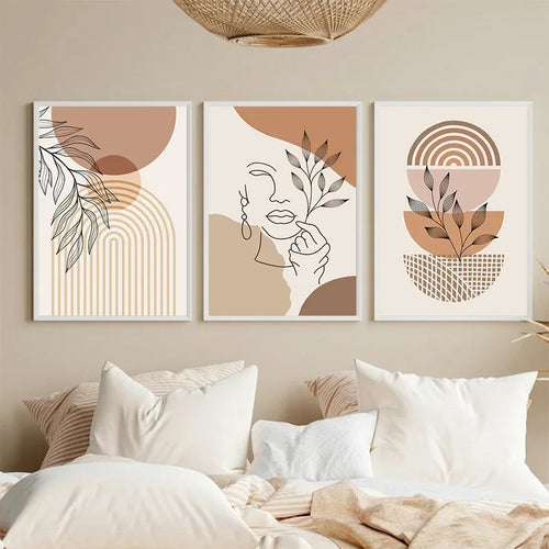 Minimalist Terracotta Sol Abstrakt Veggkunst Fine Art Lerretstrykk Moderne Bilder For Stue Soverom Galleri Veggkunst Dekor | Skanto