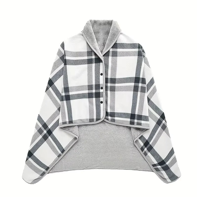 Skanto | CozyWrap Skjerf | Bærbar Teppe | Myk Flanell | Ideell for Kontor & Hjem