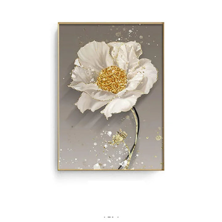 Moderne abstrakte florale veggkunst Fine Art lerrettrykk blå grå botaniske bilder for stue soverom veggkunst dekor | Skanto