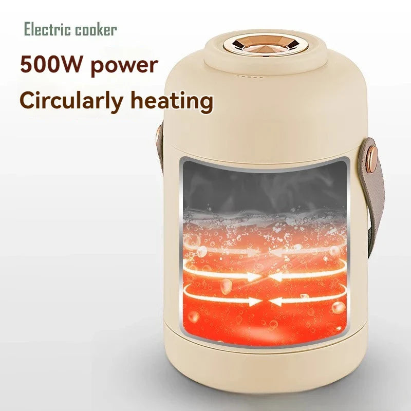 Skanto | NutriCook One Elektrisk Mini Koker 1L | Bærbar Langsom Koker & Suppe Maker | Smart Timer Funksjon | For Kontor & Hjem