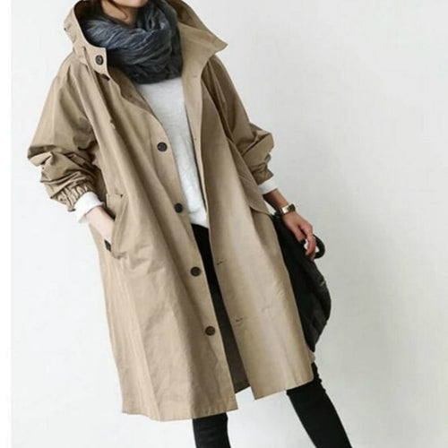 Skanto | Vanntett og vindbestandig trenchcoat for damer med hette