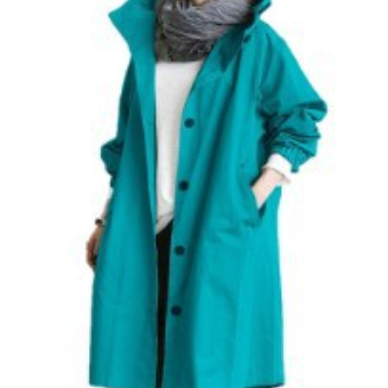 Skanto | Vanntett og vindbestandig trenchcoat for damer med hette
