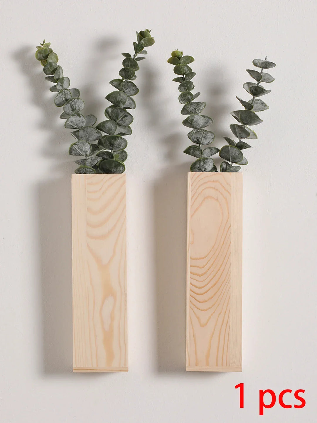 Håndlaget nordisk trekasse veggplante - Naturlig åretegning, minimalistisk skandinavisk design, perfekt for langstilke blomster og interiør, allsidige og elegante dekorative stykker | Skanto