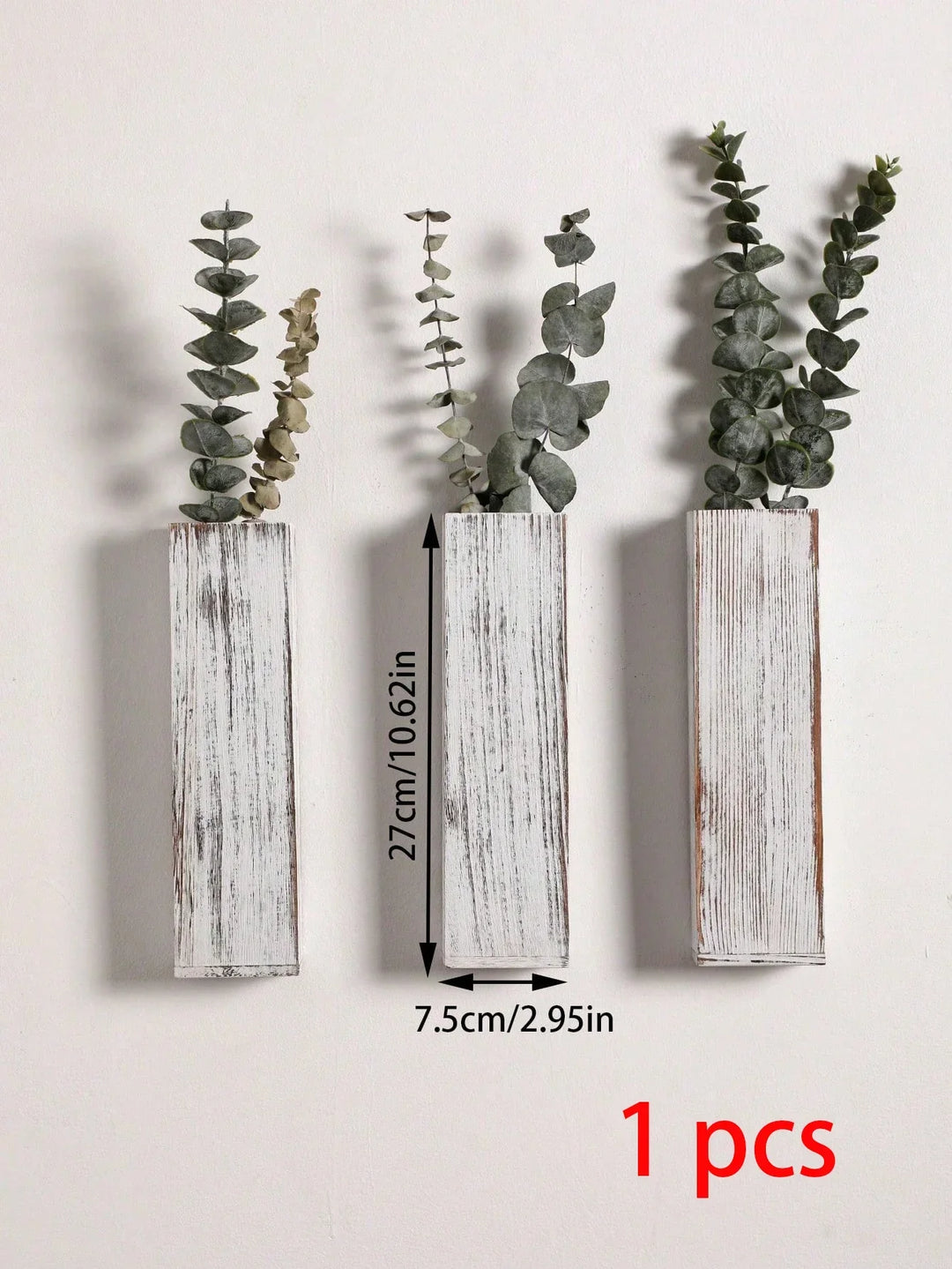 Håndlaget nordisk trekasse veggplante - Naturlig åretegning, minimalistisk skandinavisk design, perfekt for langstilke blomster og interiør, allsidige og elegante dekorative stykker | Skanto