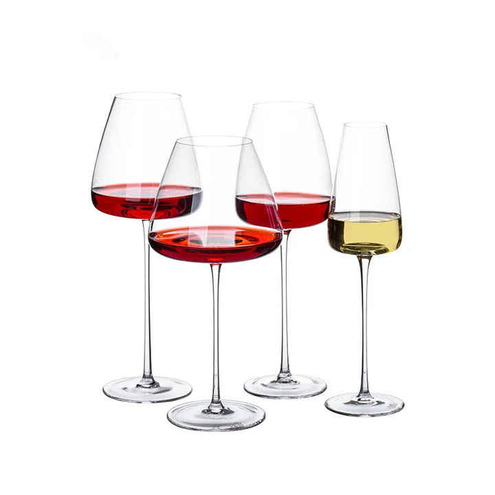 Sett med 2, 4 og 6 Håndlagde Krystallvins- og Champagneglass - 4 Størrelser | Skanto