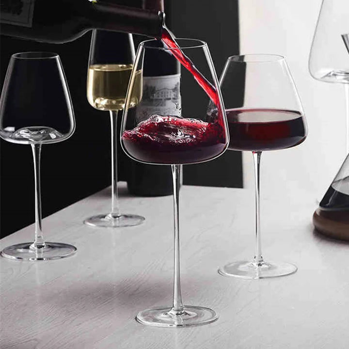 Sett med 2, 4 og 6 Håndlagde Krystallvins- og Champagneglass - 4 Størrelser | Skanto