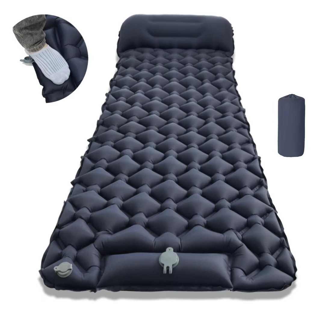 Skanto | Ultra-comfort oppblåsbar campingmadrass med integrert pute og pumpe