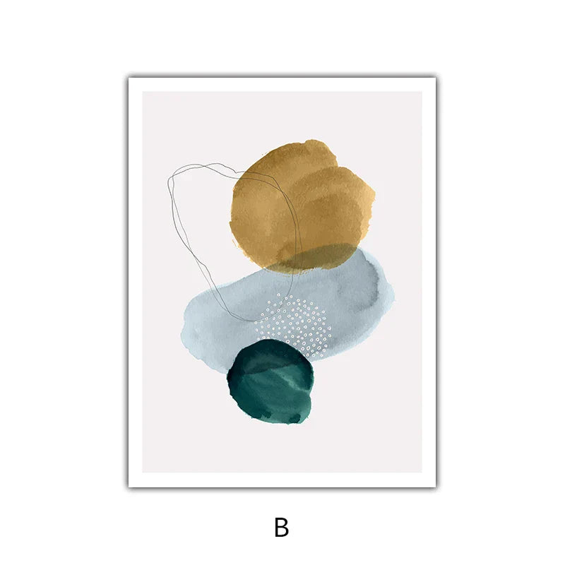 Grønn Gul Svart Abstrakt Form & Linje Minimalistisk Nordisk Veggkunst Fine Art Lerret Utskrifter Bilder For Stue Hjemme Kontor Dekor | Skanto