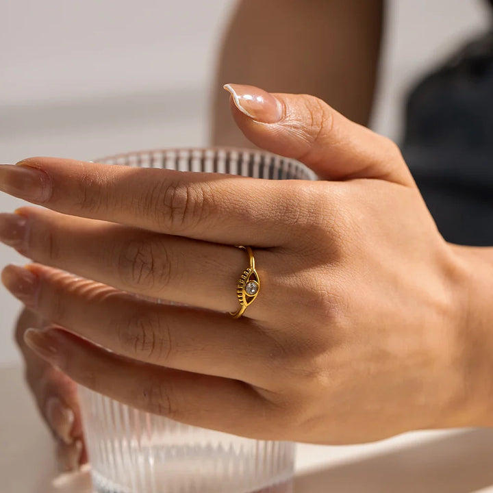 Skanto | Justerbar 18k Diamant Senter Ondt Øye Ring