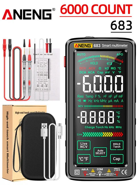 Skanto | 683 Smart Multimeter - High-End Touch, 6000 Counts, Oppladbar
