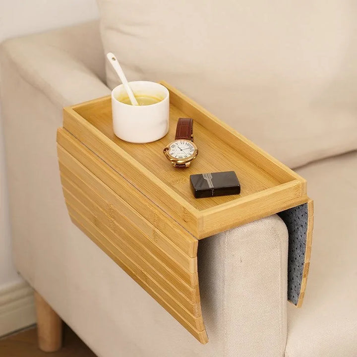 Minimalistisk bambus-sofa-armstøtte-organizer