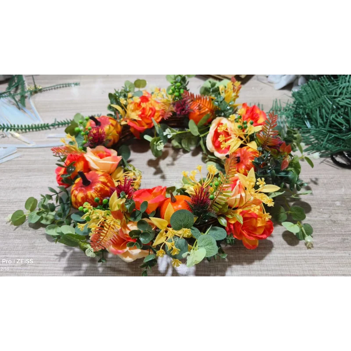 Skanto | Autumna Charm Høsthjerte | Grønn & Rattan | 40 cm | Håndlaget Dekorasjon for Høst & Thanksgiving