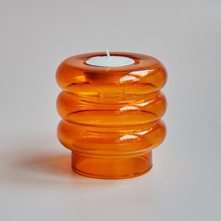 Skanto | Glas-Spiral-Kerzenhalter | Modernes Dekorationsdesign | Mehrfarbig
