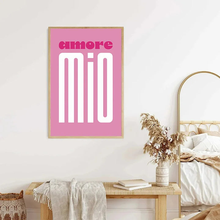 Rosa Retro Kjærlighet Sitat Veggkunst Fine Art Lerretsutskrifter Typografiske Bilder For Soverom Stue Hotellrom Moderne Leilighet Veggkunst Dekor | Skanto