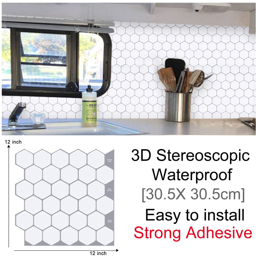 3D Selvklebende Sekskantede Veggklistremerker | Skanto