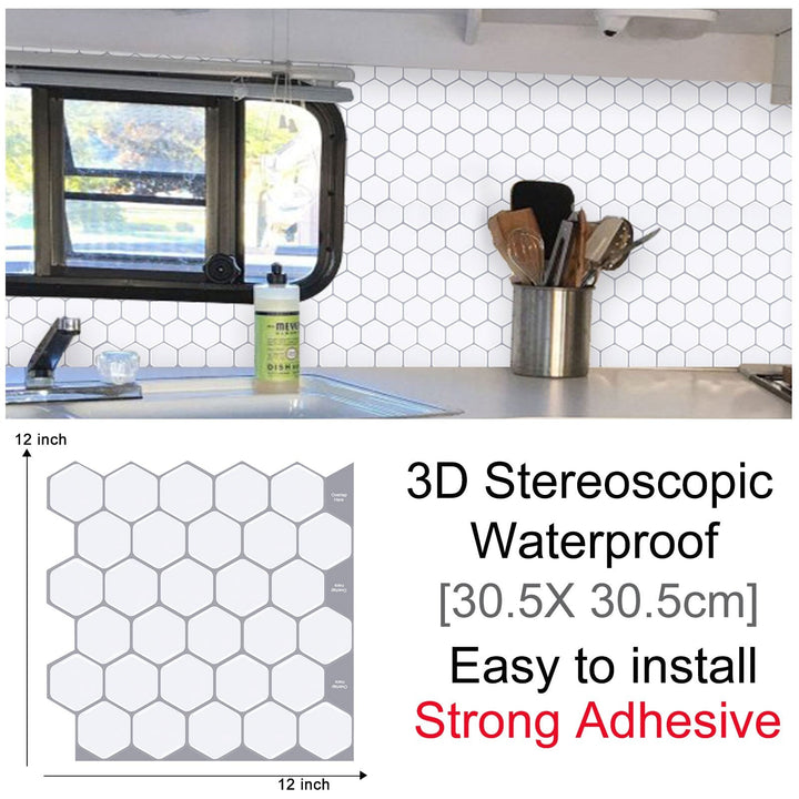3D Selvklebende Sekskantede Veggklistremerker | Skanto