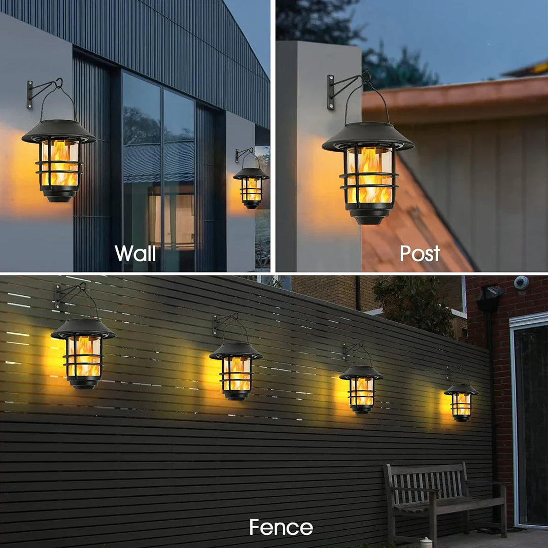 Skanto | Solarmoderne Trådløs Vanntett Blafrende Solflamme Lantern Lys | - WallLant