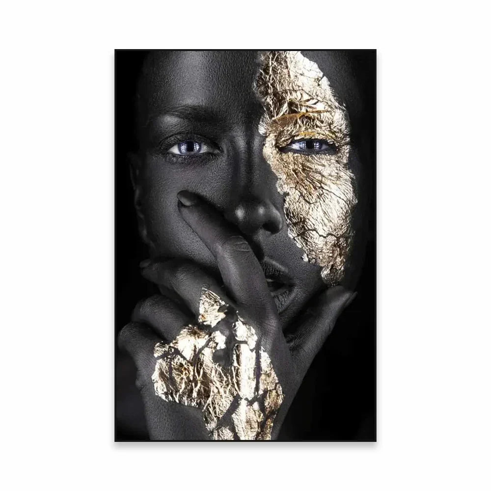 Golden Girl Fashion Veggkunst Fine Art Lerret Utskrifter Moderne Abstrakt Portrettbilder For Stue Soverom Boutique Salong Kunst Decor | Skanto