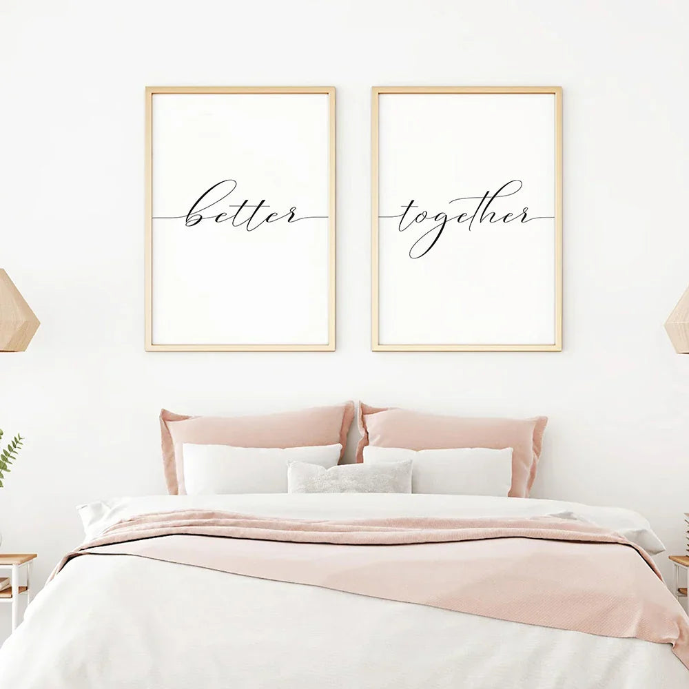 Lovers Quote Wall Art Svart Hvit Minimalistisk Typografiske Plakater Fine Art Lerret Utskrifter Bilde For Soverom Stue Kunst Dekor | Skanto