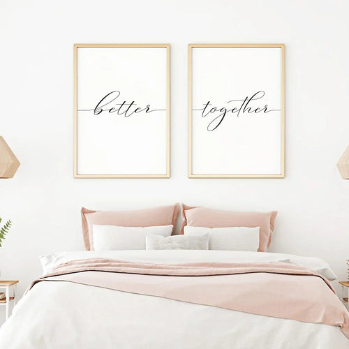 Lovers Quote Wall Art Svart Hvit Minimalistisk Typografiske Plakater Fine Art Lerret Utskrifter Bilde For Soverom Stue Kunst Dekor | Skanto