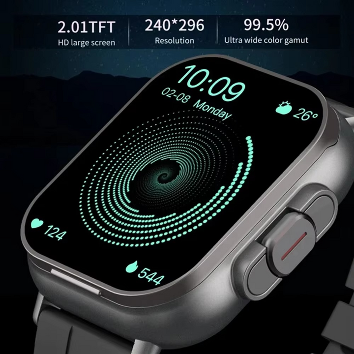 Skanto | 2" Smartwatch med innebygd Bluetooth-headsett og treningstracker