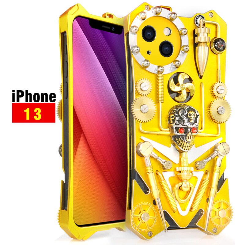 Skanto | Mekanisk Dødskalle Cyberpunk Stil iPhone Deksel