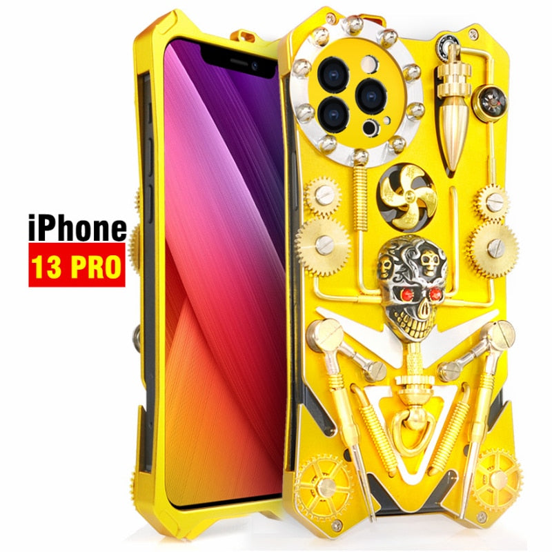 Skanto | Mekanisk Dødskalle Cyberpunk Stil iPhone Deksel