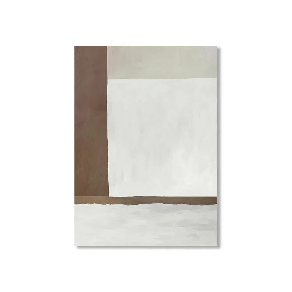 Abstract Brun Grå Beige Minimalistisk Geometrisk Veggkunst Fine Art Lærret Utskrifter Nøytral Farge Bilder For Moderne Stue Hjem Dekor | Skanto