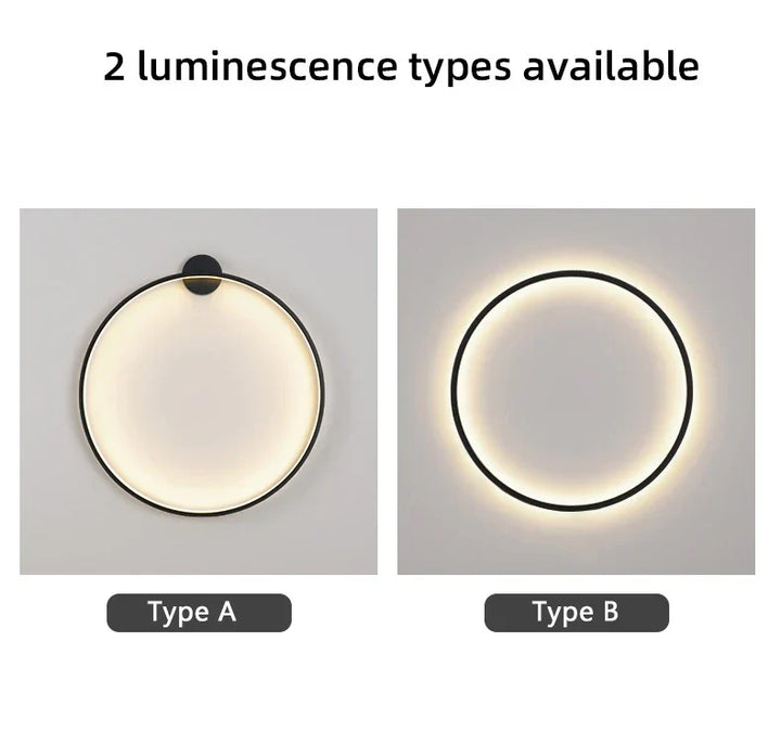 Skanto | Minimalistisk LED Sirkel Bakgrunn Vegglampe