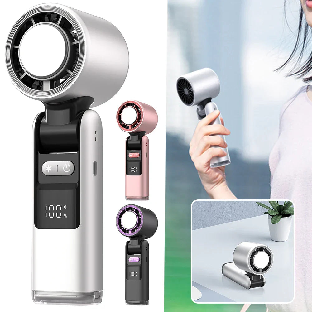 Mini bærbar vifte med 100 vindnivåer og digital skjerm | Skanto