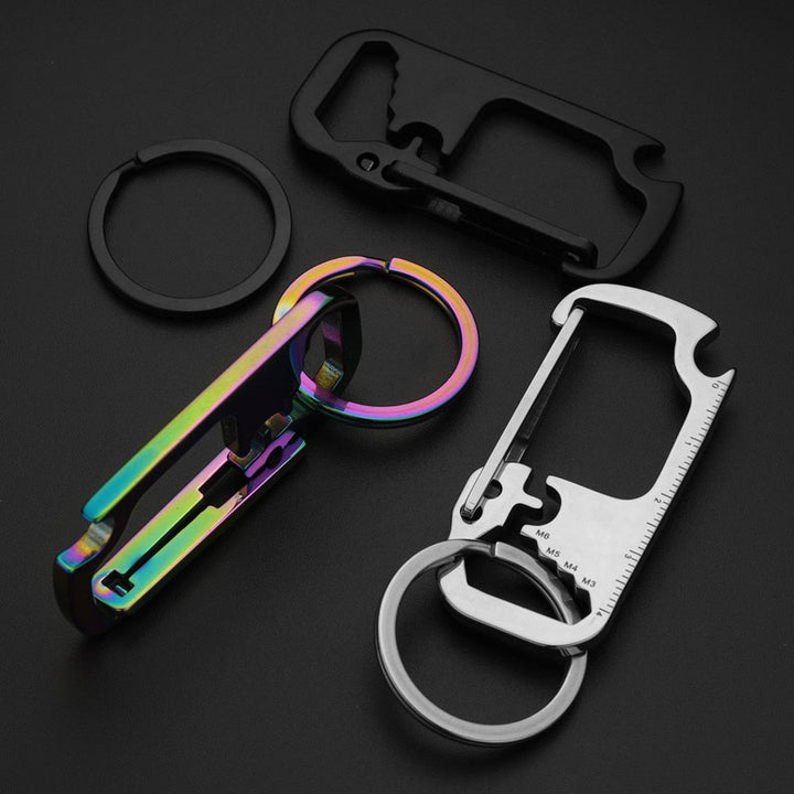 Skanto | Rustfritt stål EDC Multi Tool Flaskeåpner Nøkkelring