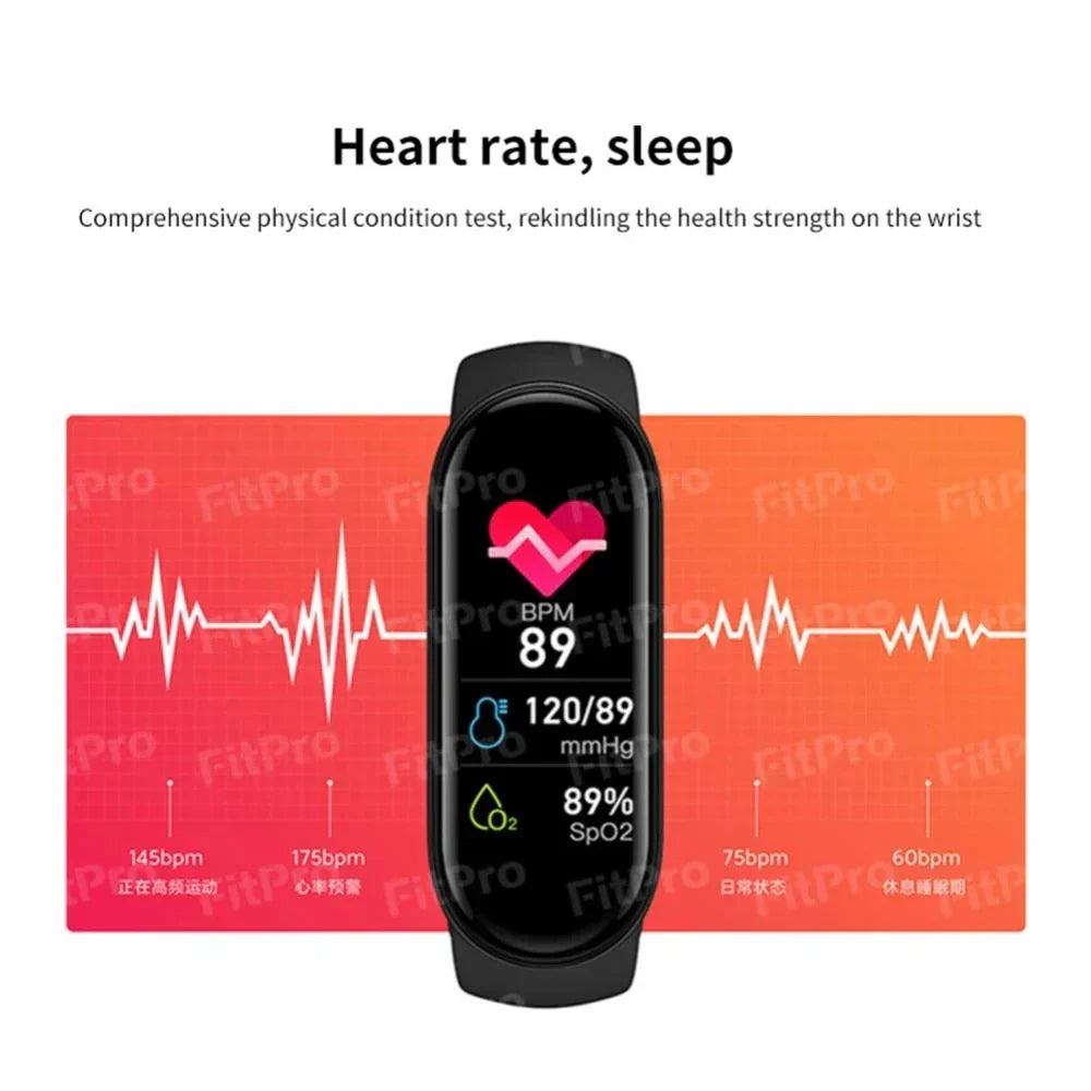 Skanto | M7 Smartklokke Menn Kvinner Smartband Puls Smartklokke Fitness Tracker Blodtrykk Sport Smartarmbånd for xiaomi iPhone