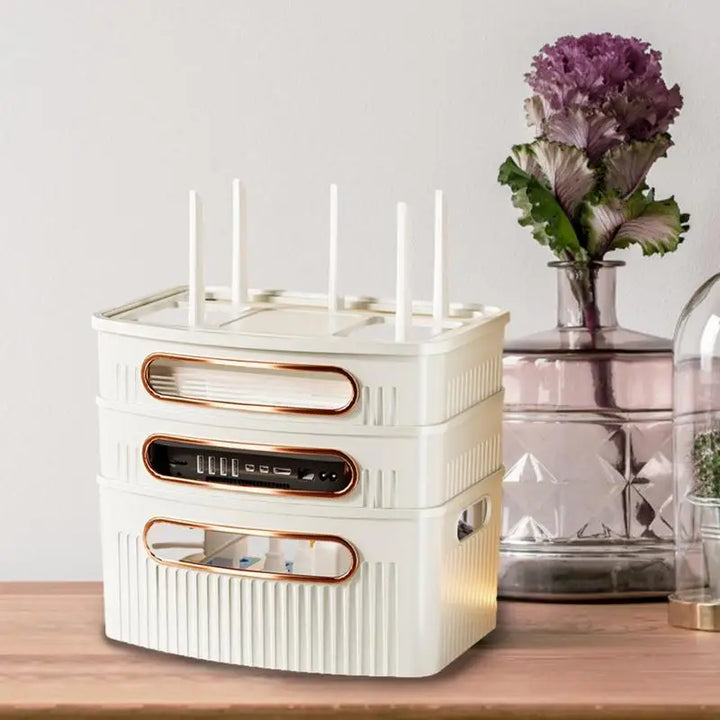 Staubtett dekorativ Router Oppbevaringsboks Organizer | Skanto