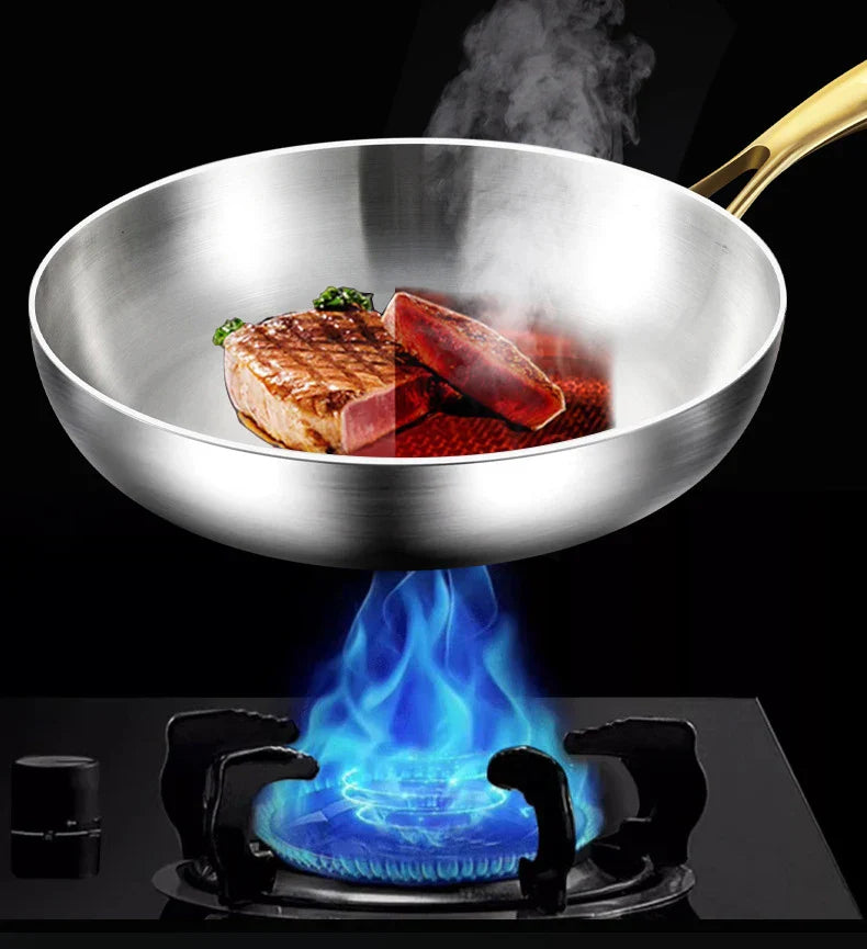 ChefSteel – Profesjonell Rustfritt Stål Stekepanne for Gass & Induksjon | Skanto