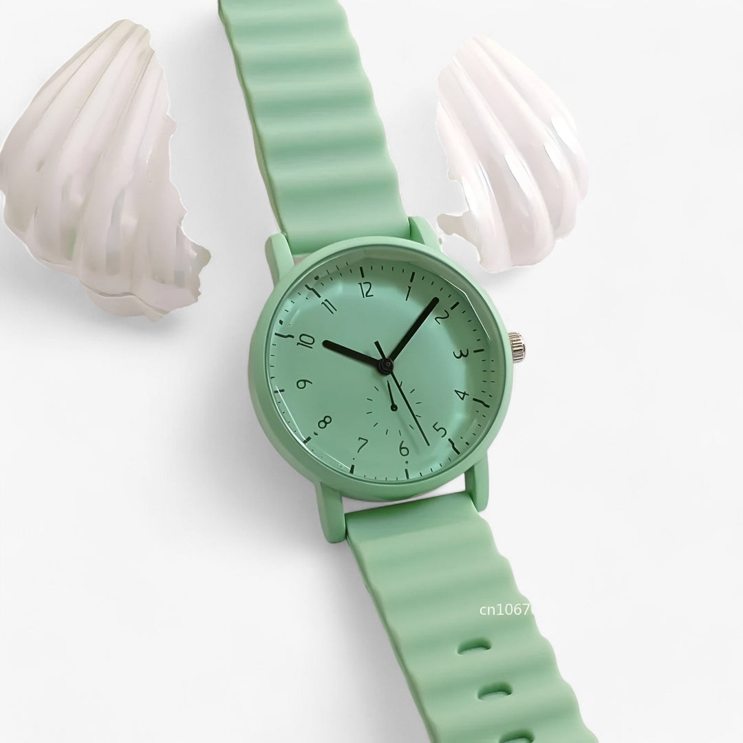 Skanto | Mina Jelly Watch – Fargerik Kvarts Klokke med Elegant Silikon Bølgesnor