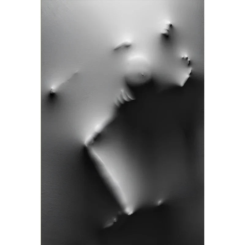 Moderne Kunst Abstrakte Spøkelsesaktige Figurer I Veggen Lerret Utskrifter Svart Hvit Vegg Kunst Plakater Bilder For Stue Soverom Kunst Dekor | Skanto