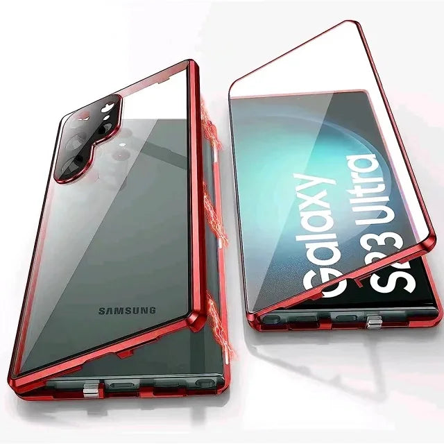 Skanto | Metall Aluminiumlegering 360-deksel med sikkerhetslukking for Samsung Galaxy S24-S23 Serie